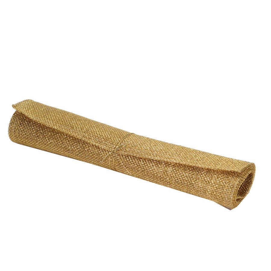 Tappeto Runner in Juta Oro 120x40x10 cm