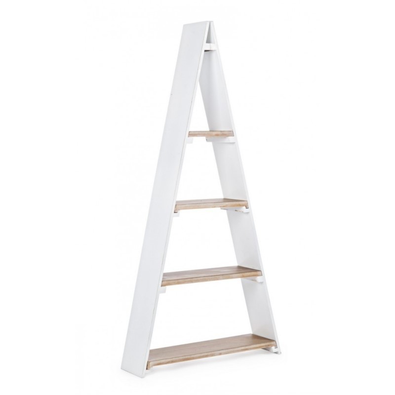 Scaffale Bianco in MDF con 4 Ripiani - Dimensioni 65x17x137 cm