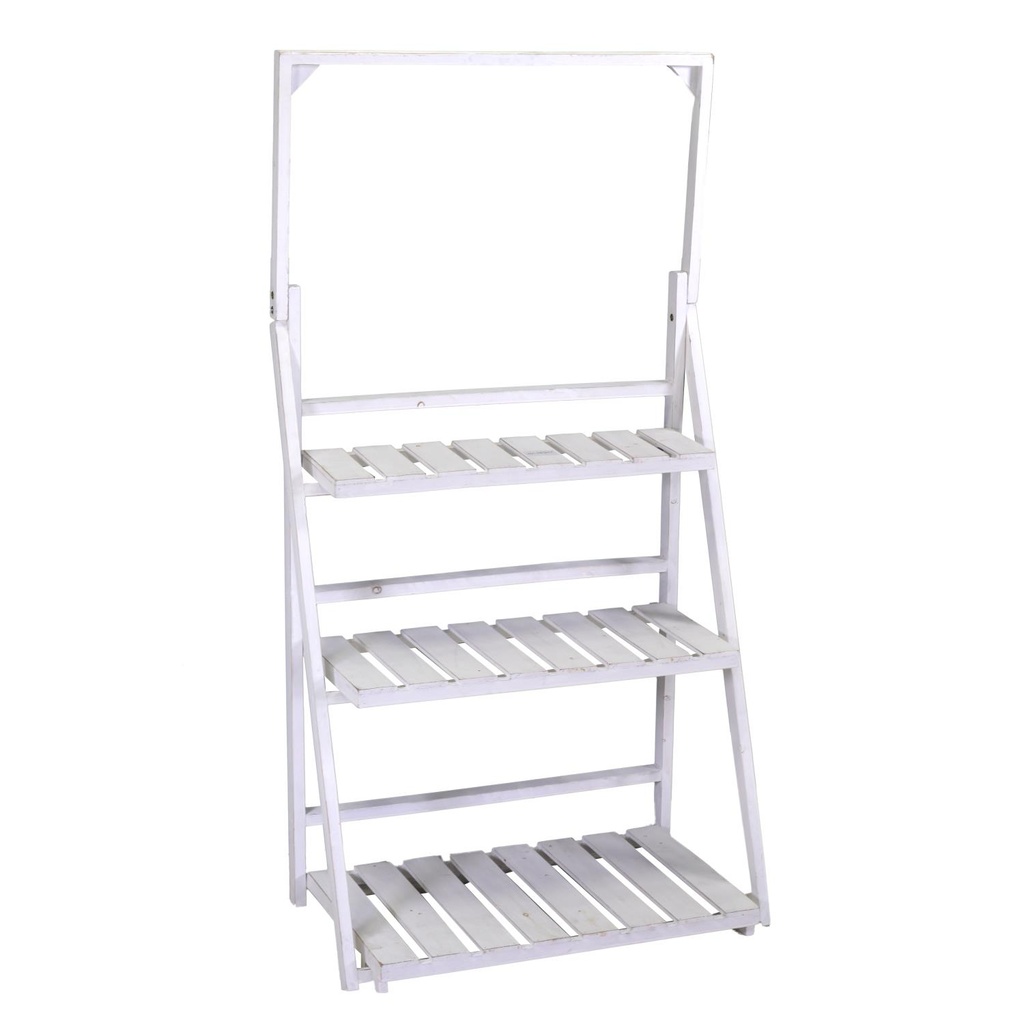 Scaffale in legno bianco a 3 piani - 68,5x40x132 cm