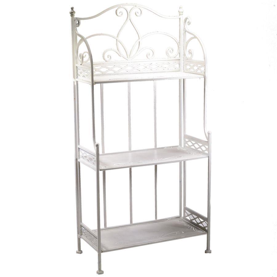 Scaffale metallo bianco brush, 3 ripiani, 59x31x124 cm