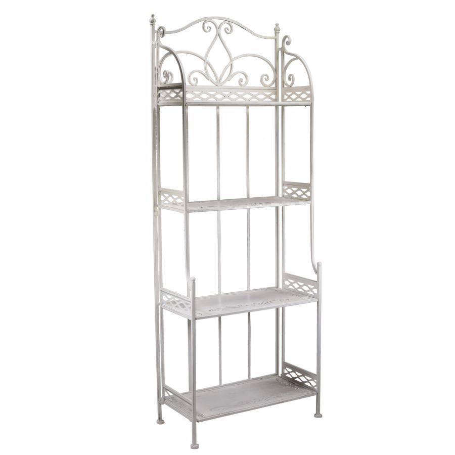 Scaffale metallo bianco 4 ripiani - Dimensioni: 59x31x164 cm