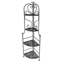 Scaffale Metallo Jessica Nero 4 Piani ad Angolo 48x33 cm h160