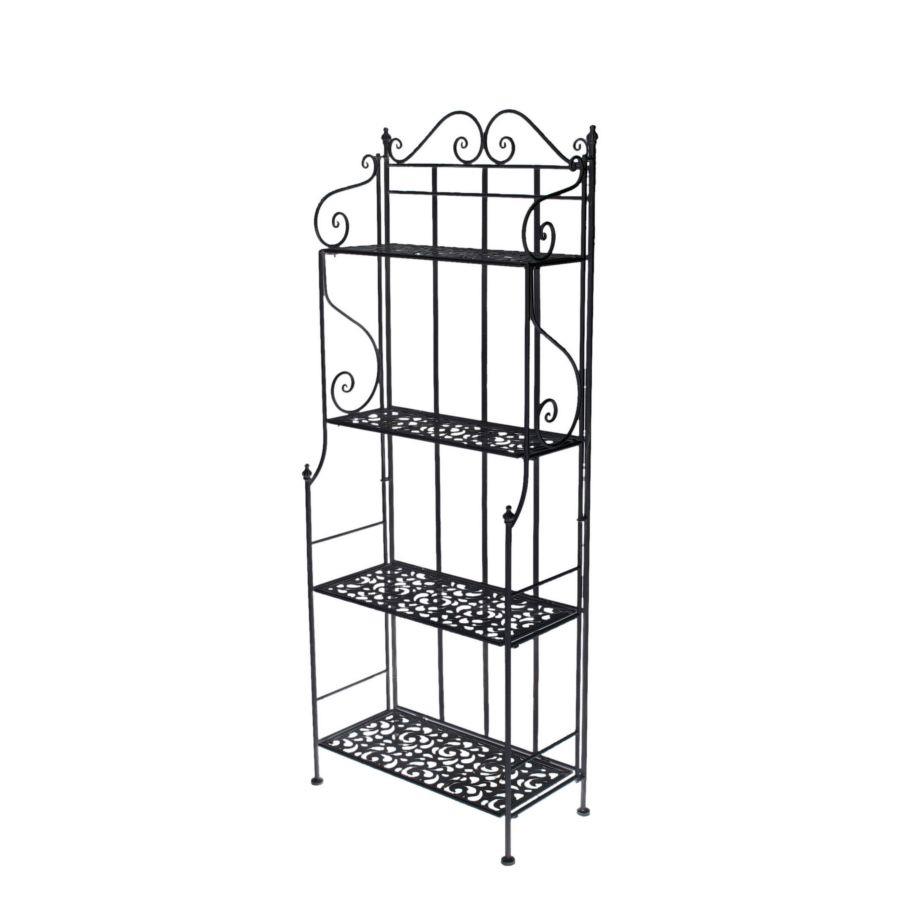 Scaffale Metallo Jessica Nero 4P 59x29 cm H158