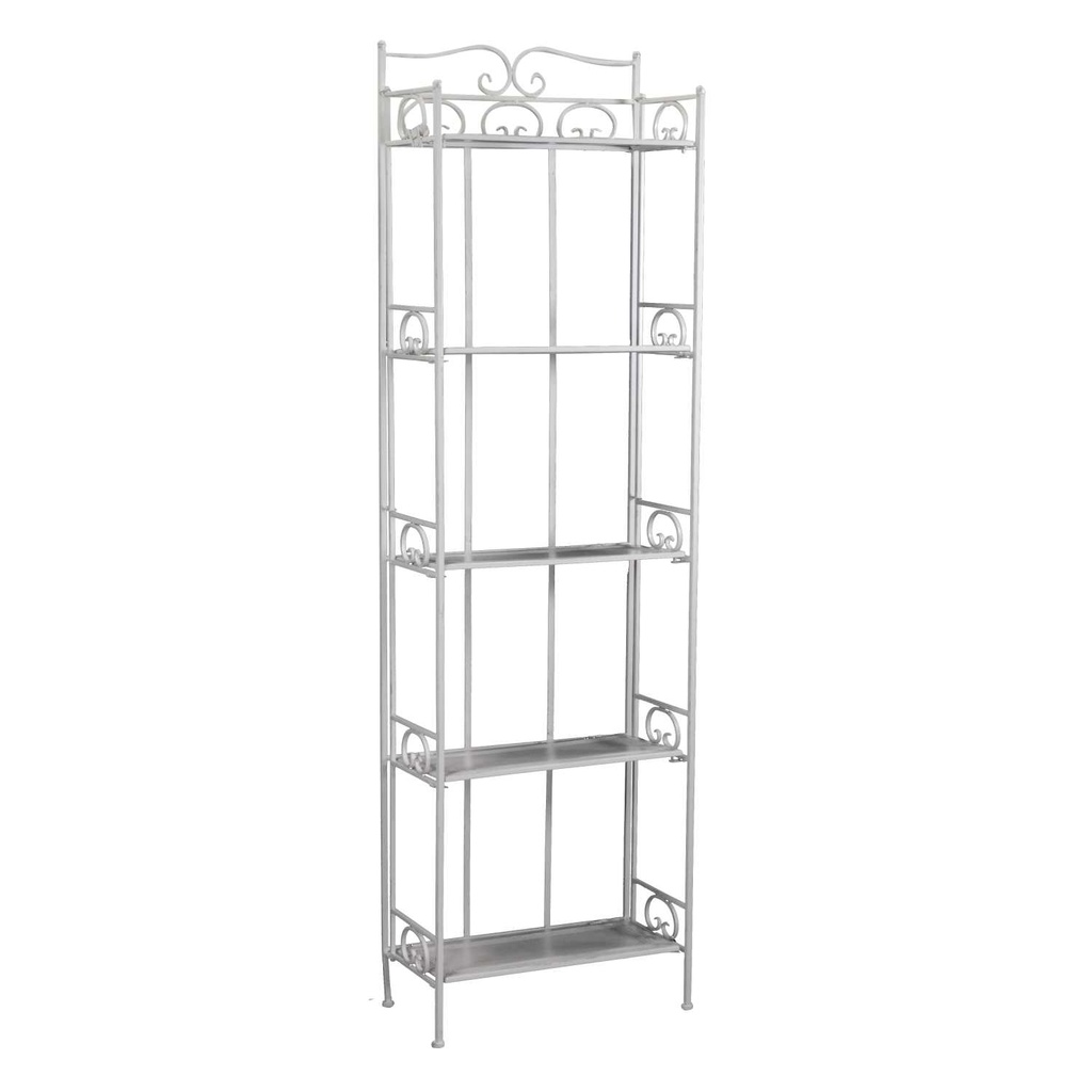 Scaffale classico con 5 ripiani bianco - Misure: 47x23x160 cm