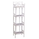 Scaffale Metallo New Jessica Stretto 4 Piani Bianco Brush cm27x23h104
