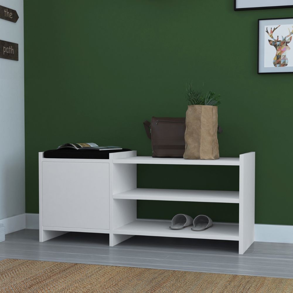 Scarpiera Sunno con Anta Bianco 44x100x35 cm