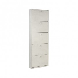 Scarpiera slim con cinque ante Bianco Ossido 63x18x h190 cm