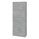 Scarpiera con quattro ante e un cassetto Beton Cemento 63x29x h164 cm