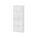 Scarpiera con quattro ante e un cassetto in Bianco Ossido 63x29xh164 cm