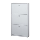 Scarpiera sottile salvaspazio con tre ante Bianco Cenere 63x18x h117 cm