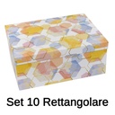 Scatola rettangolare bianca in cartone 1-10 esagoni cm37,5x29h16