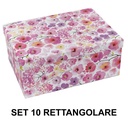 Scatola cartone 1-10 fiori rosa rettangolare cm37,5x29h16