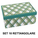 Scatola rettangolare di cartone con 1-10 rombi azzurri cm37,5x29h16