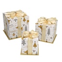 Scatola Cartone Bianco Oro Quadro 14x14x12,5 cm