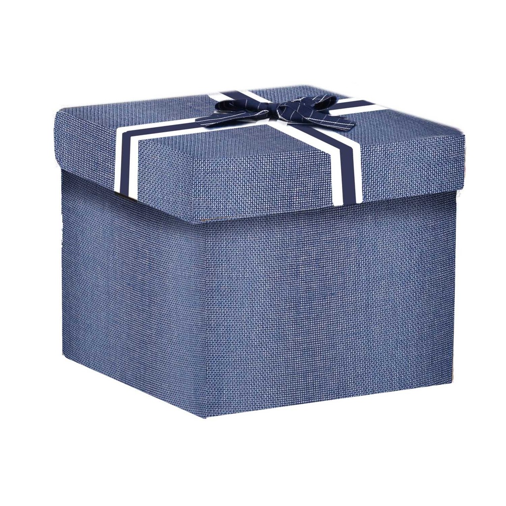 Scatola Cartone Blu Quadro 30x30x28 cm