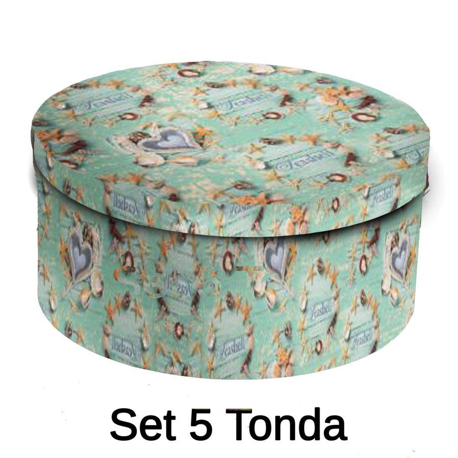 Scatola cartone conchiglie tondo cmø40,5h17,8x33