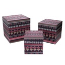 Scatola ecopelle 1-3 fiori multicolor cm24x24h24