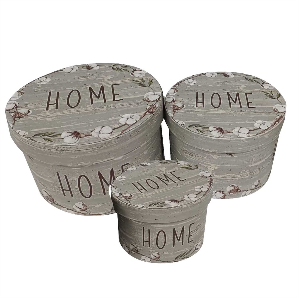 Scatola tonda in ecopelle grigia per la casa 1-3 cm ø27h18