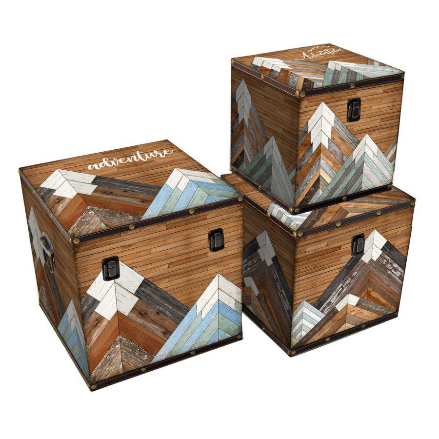 Scatola Ecopelle Adventures 1-3 Quadro 30,5x30,5x30,5 cm
