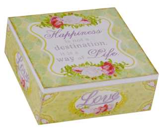 Scatola Grande Quadrata Happiness - 22 x 22 x 7 cm