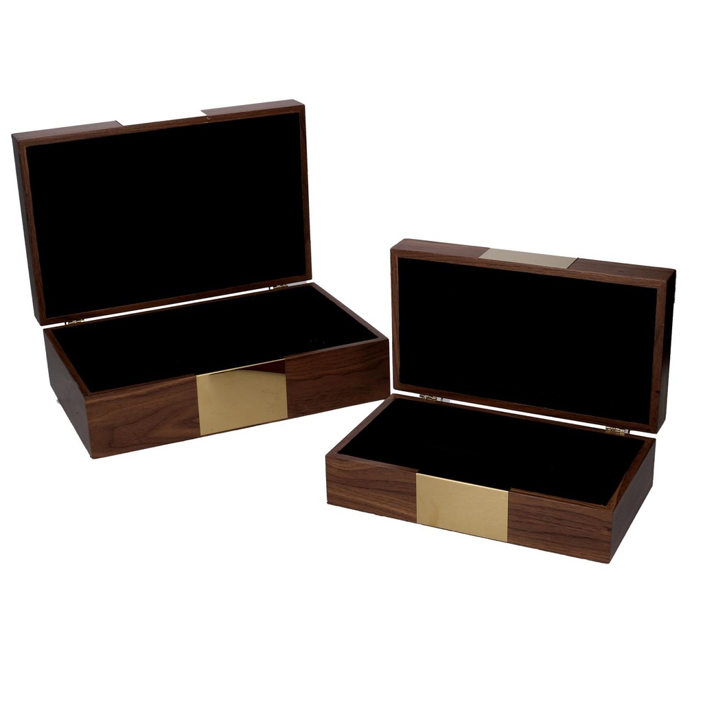 Scatola rettangolare marrone in legno 31x20h10 cm
