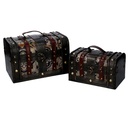 Scatola rettangolare nera in legno 1-2 cm29x19h19