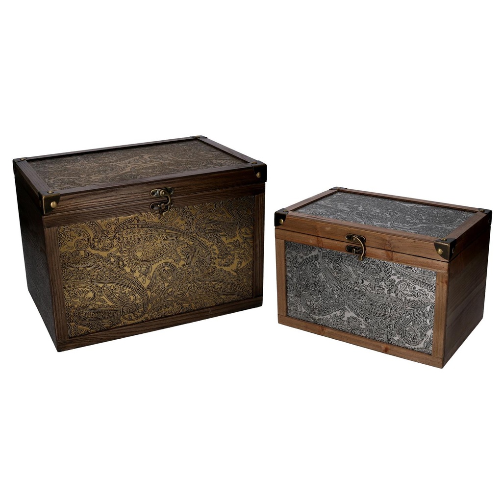 Scatola rettangolare in legno 38x26x26,7 cm