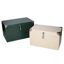 Scatola in legno 1-2 rivestita in ecopelle rettangolare cm35x22h20