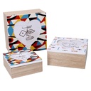 Scatola legno multicolore 1-3 cm18x18h9