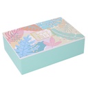 Scatola legno 6 scomparti multicolor rettangolare 24x16x7 cm