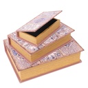 Scatola libro ecopelle 1-3 grigio fiori rettangolare cm32x24h8