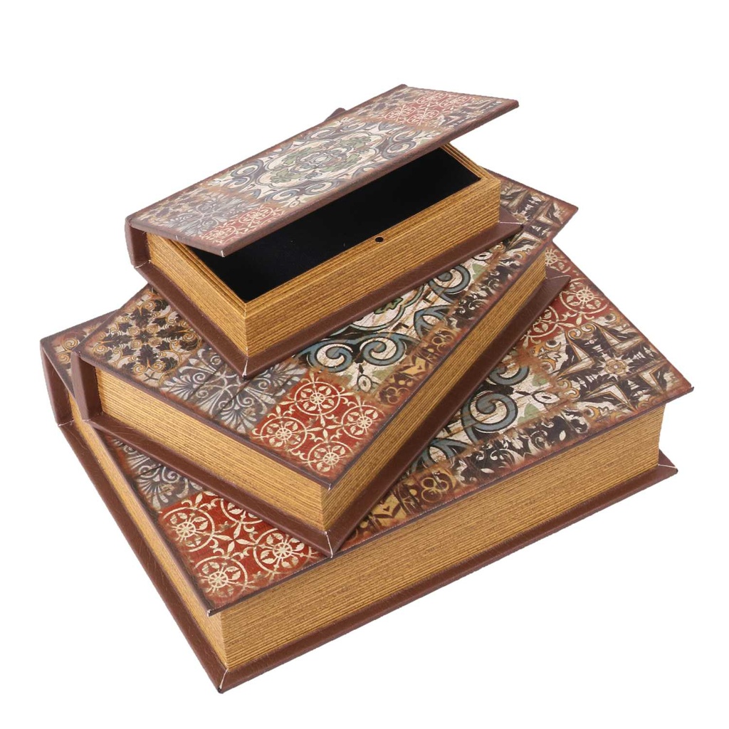 Scatola libro ecopelle mandala rettangolare 1-3 cm32x24h8