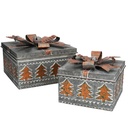 Scatola Metallo Grigio Oro Quadro 26x26x19 cm