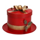 Scatola Metallo Rosso Cappello Tondo 29x29x20,5 cm