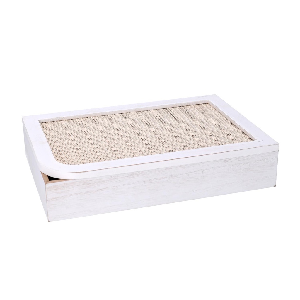 Scatola portathe legno bianco rettangolare 20x6x29 cm