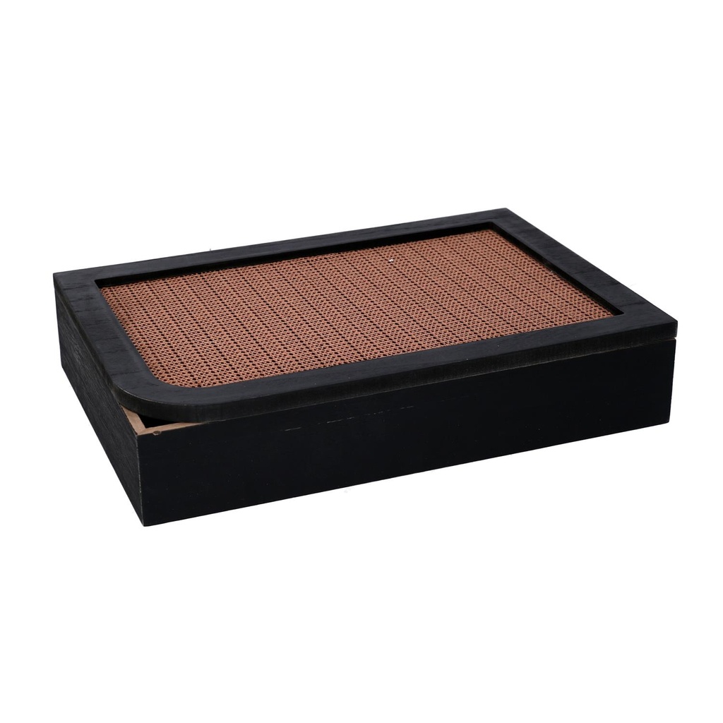 Scatola portathe legno nero rettangolare 20x6x29 cm