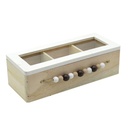 Scatola portate lignum legno rettangolare 3 scomparti cm24x11h6,5