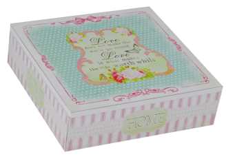 Scatola portathe quadra love cm. 24 x 24 x 7