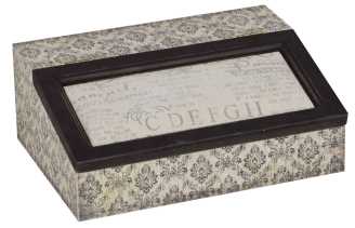 Scatola Rettangolare Bianco-Nera 24x18x9,5 cm
