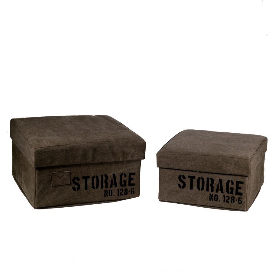 Scatola tessuto marrone pieghevole 36x36x20 cm