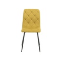 Sedia Imbottita Gialla con Cuciture a Rombo L 43 x P 45 x H 91 cm