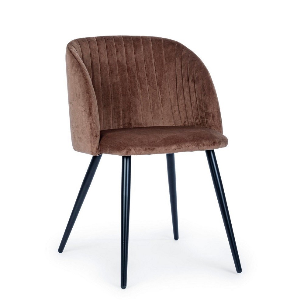 Sedia in acciaio e velluto ruggine Queen 53 x 57 x 81,5 cm