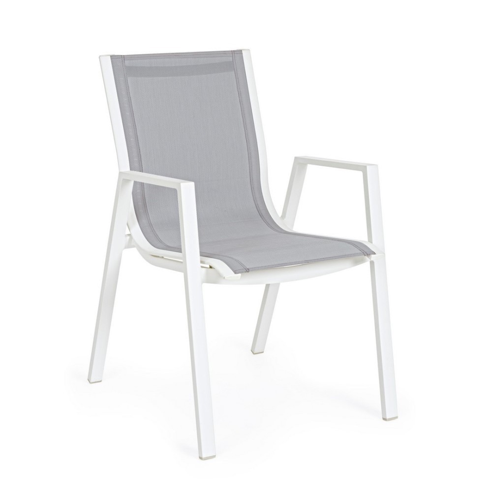 Sedia con braccioli bianca Pelagius - Dimensioni: 55x65.5x88 cm