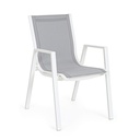 Sedia con braccioli bianca Pelagius - Dimensioni: 55x65.5x88 cm