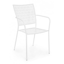 Sedia con braccioli da esterno bianca Jodie - Dimensioni: 57x55x89 cm