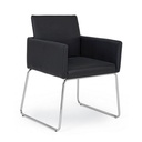 Sedia con braccioli in similpelle Nero SIXTY 60x54x h80,5 cm