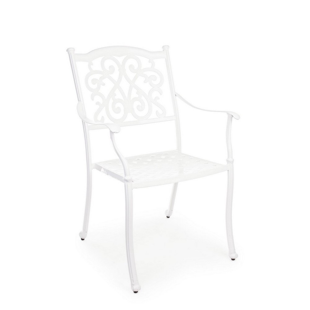 Sedia con bracciolo da esterno bianca Ivrea - Dimensioni: 65x60x92 cm