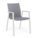 Sedia da giardino esterno impilabile bianco grigio - Dimensioni 55.5 x 60 x 83 cm