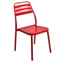 Sedia da giardino esterno rossa impilabile 49x58h45/88 cm