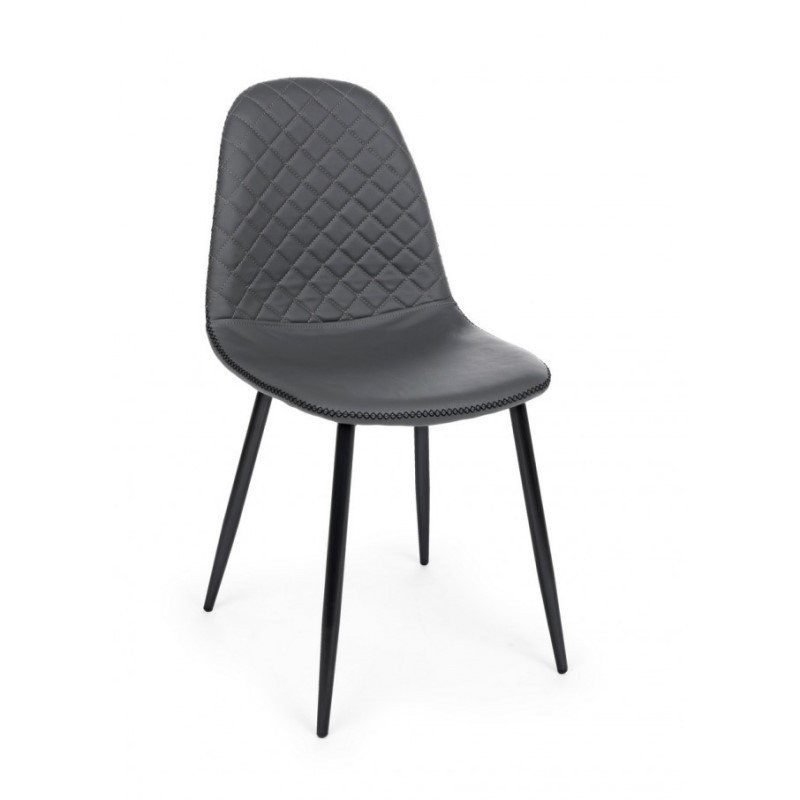 Sedia da pranzo in similpelle Grigio Scuro AMANDA 45x54x h87 cm